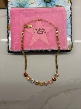 Tova Multicolor Swarovski Crystal Necklace - Gold